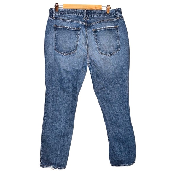 GOOD AMERICAN Good Icon Straight Leg Cropped Denim Jeans Blue Plus Size 14/32 - Picture 7 of 11